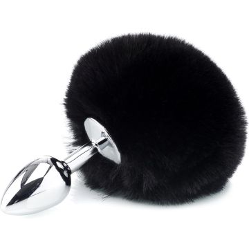 Buttplug met Fluffy Staartje - Zwart