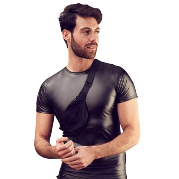 Wetlook Shirt met Schouder Tas