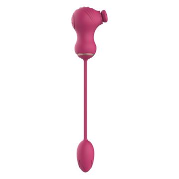 Flexibele Dual Stimulator met Vibrerend Ei - Roze