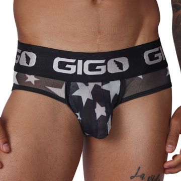 GIGO Brief met Sterrenpatroon Star - Wit