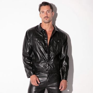 Leatherette Jas - Zwart