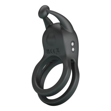 Pretty Love Vibrerende Dubbele Cockring Goodwin - Zwart