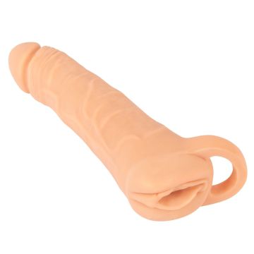 2in1 Penissleeve verlenging + Masturbator 23.8 cm