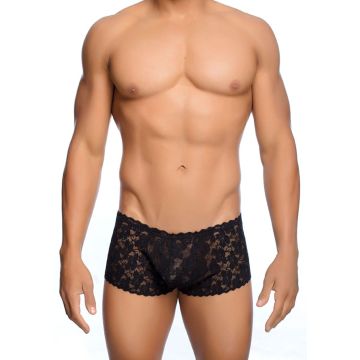 MOB Eroticwear Rose Kanten Boy Short - Zwart