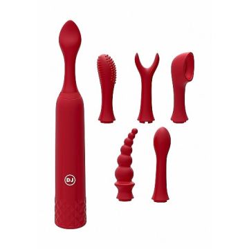 Clitoris Stimulator met Opzetstukken - Rood