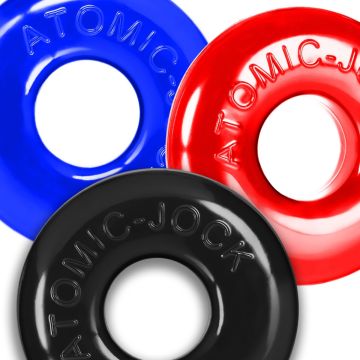 3-Pack Cockringen Ringer Max Oxballs -  Blauw/Rood/Zwart