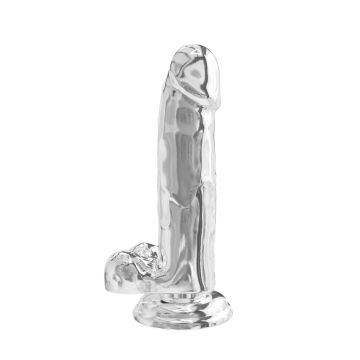 Realistische Dildo Met Ballen 18 cm - Clear