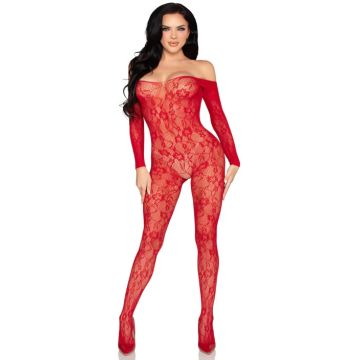 Leg Avenue Lace Bodystocking - Rood