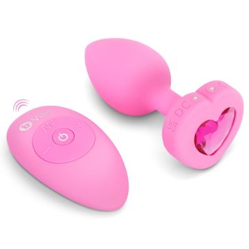 Vibrerende Buttplug Heart - Roze