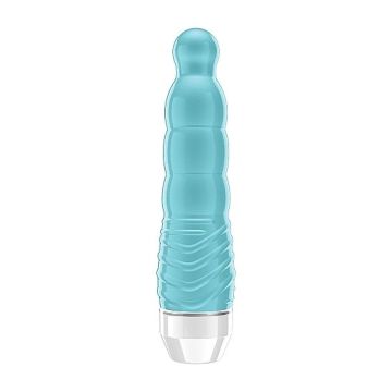 Kleine Vibrator met Ribbels -Turquoise 