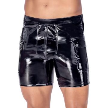 Shorts met Klepzakken Vinyl - Zwart