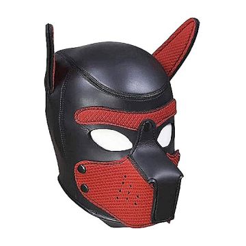 Neopreen Masker Puppy Play - Rood