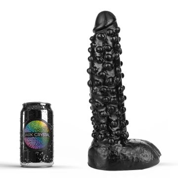 Dark Crystal Zwarte Dildo met Nopjes Hugo - 27 cm-hugo-zwart.jpg