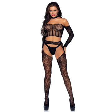 3-Delige Bodystocking Set - Zwart