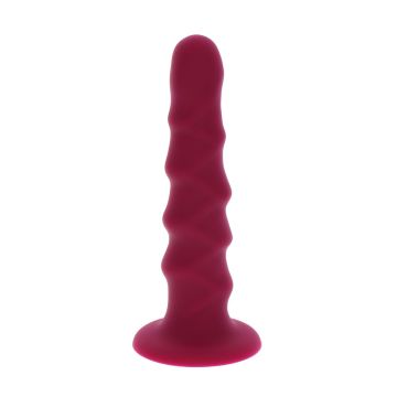 Dildo Ribbed - Rood