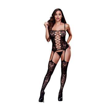 Kruisloze Jarretel Look Bodystocking One Size