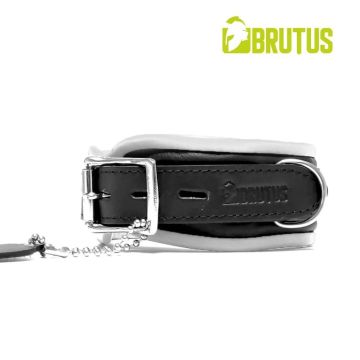 BRUTUS Leren Halsband - Zwart/Wit-brutus-leren-polsboeien-zwart-wit-1_1.jpg