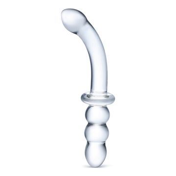 Dubbele Dildo G-Spot Glazen Ribbed