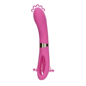 Dubbelzijdige flapperende en G-spot vibrator Exuberant - Roze