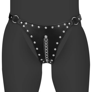 Kuisheidsgordel String met kettingdetail - Zwart