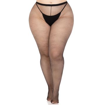 Leg Avenue Spandex Micro Net Kousen Plus Size - Zwart