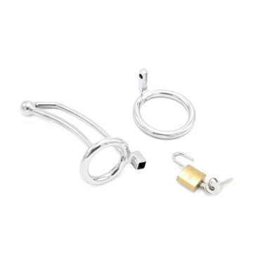 Penisslot met holle gebogen penisstick