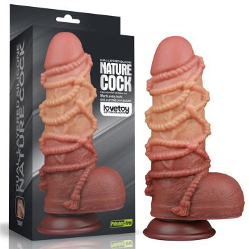 Realistische Dildo Met Touw Motief - 24 cm