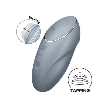 Satisfyer Tap & Climax 1 Clitoris Vibrator Blauw/Grijs