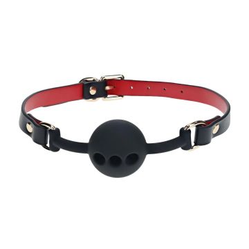Silicone Ball Gag Milan Collection - Zwart/Rood