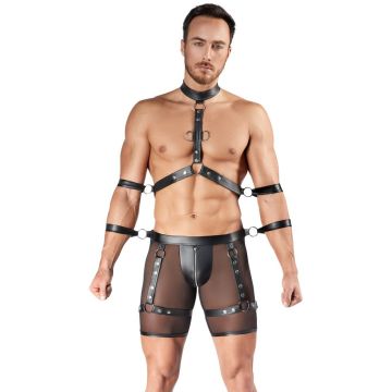 Svenjoyment Bondage Broek & Borst Harnas - Zwart