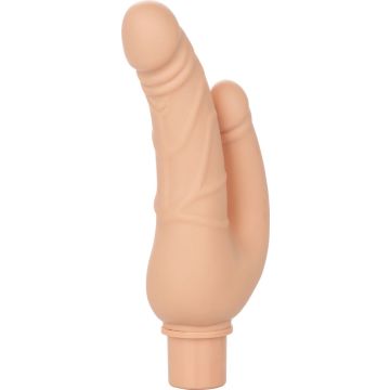 Dubbele Vibrator Rechargeable Stud Over Under Beige