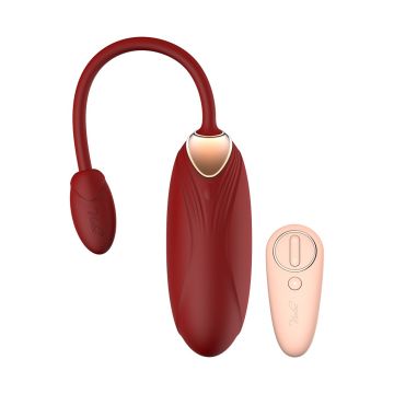 Draagbare vibrator met afstandsbediening Viotec Oliver - Rood
