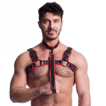 Vegan Leash Riem Zwart/Rood