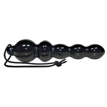 Zwarte boldildo met trekkoord