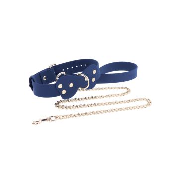 Silicone Halsband met ketting - Blauw