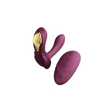 Aya Draagbare Vibrator met Afstandsbediening - Paars