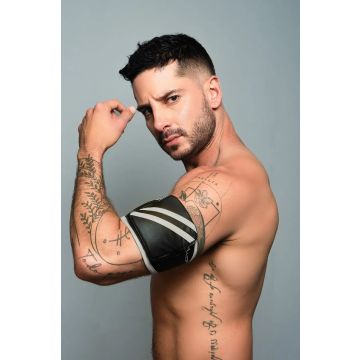 ROK Biker Bicep Bandje - Zwart/Wit