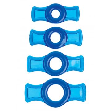 Blauwe penisring set van 4