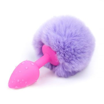 Buttplug met Pompon Roze - Maat S