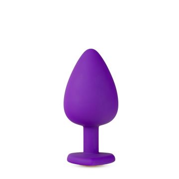 Buttplug met Hartvormige Basis en Gouden Steen - Large