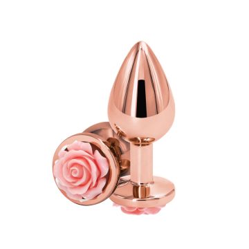 Buttplug met Roze Roos - M