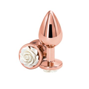 Buttplug met Witte Roos - M