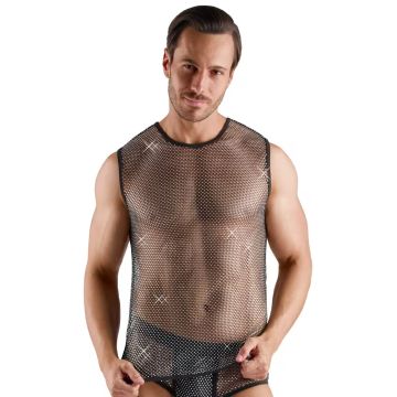Mouwloos Mesh Shirt - Zwart