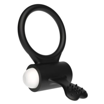 Cockring met Tongetje - Zwart