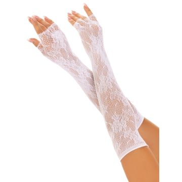 Leg Avenue Floral Net Vingerloze Handschoenen - Wit-leg-avenue-floral-net-vingerloze-handschoenen-wit-1.jpg