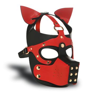 XR Brands Hound Hood met Muzzle - Zwart/Rood