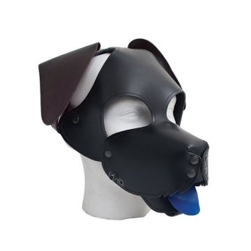Leren Floppy Dog Masker Mister B - Bruin-floppy-dog-hood3_2.jpg
