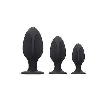 Diamond Shape Buttplug Set - Zwart 