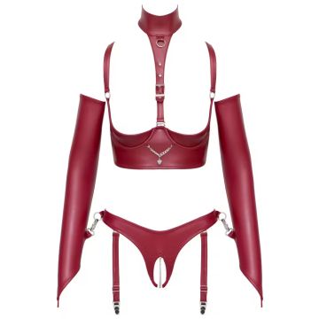 Cottelli Collection Kruisloze Bondage Lingerie Set - Rood