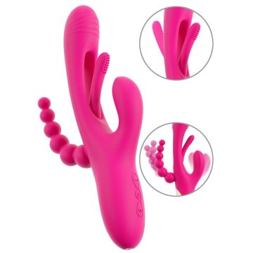 Drievoudige vibrator met flikkerende tong